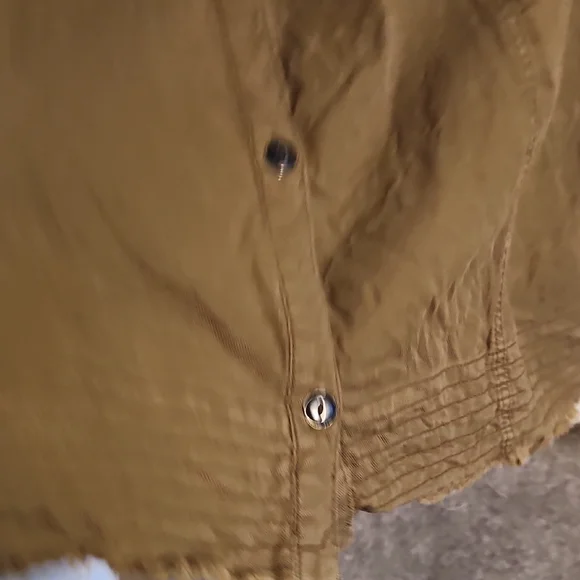 Pilcro- Women's Olive Green Sleeveless Button-Down Dress - Picture 3 of 6